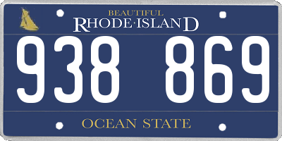 RI license plate 938869