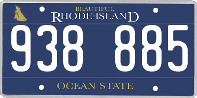 RI license plate 938885