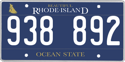 RI license plate 938892