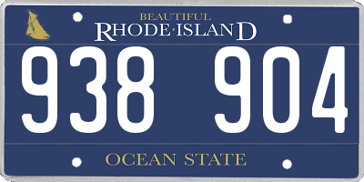 RI license plate 938904