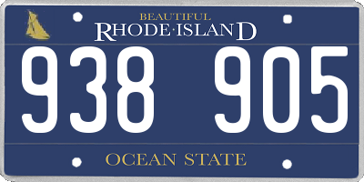 RI license plate 938905