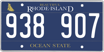 RI license plate 938907