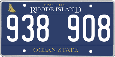 RI license plate 938908