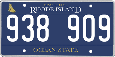 RI license plate 938909