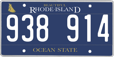 RI license plate 938914