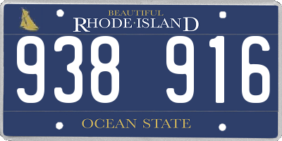 RI license plate 938916