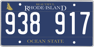 RI license plate 938917