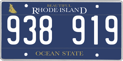 RI license plate 938919