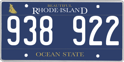 RI license plate 938922