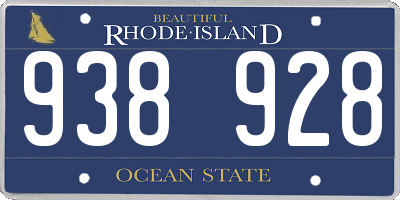 RI license plate 938928