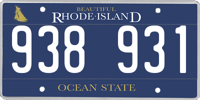 RI license plate 938931