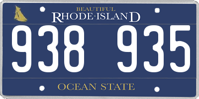 RI license plate 938935