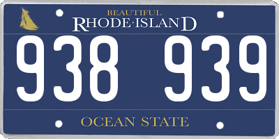 RI license plate 938939