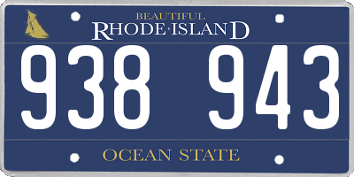 RI license plate 938943