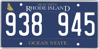RI license plate 938945