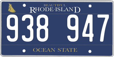 RI license plate 938947