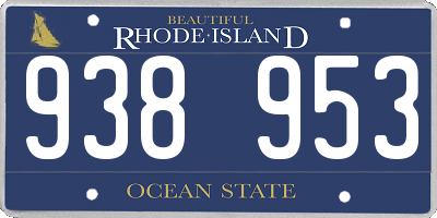 RI license plate 938953