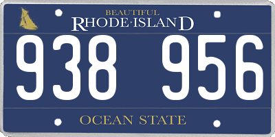 RI license plate 938956