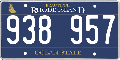RI license plate 938957