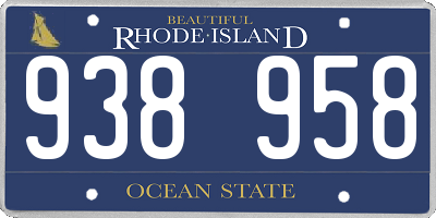 RI license plate 938958