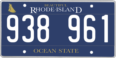 RI license plate 938961