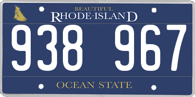 RI license plate 938967
