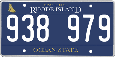 RI license plate 938979
