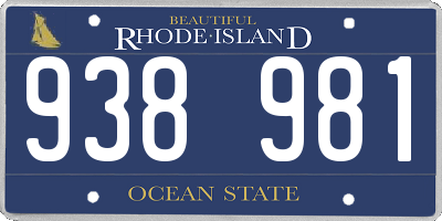RI license plate 938981