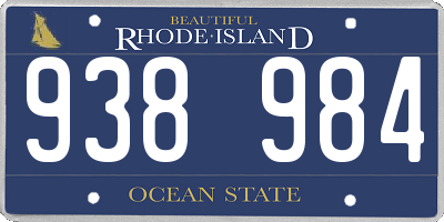RI license plate 938984