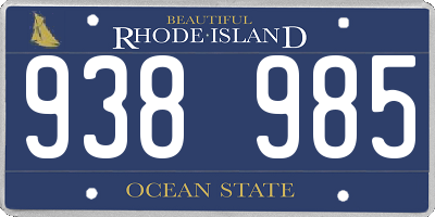 RI license plate 938985