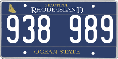 RI license plate 938989