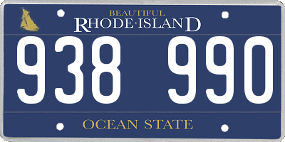 RI license plate 938990