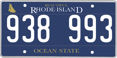 RI license plate 938993