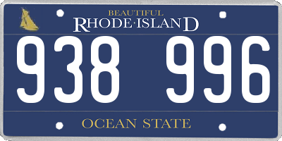 RI license plate 938996