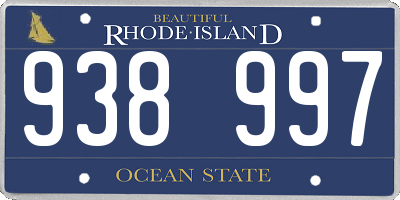 RI license plate 938997