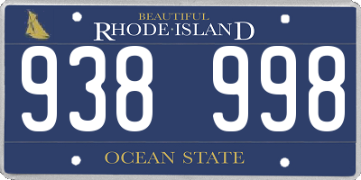 RI license plate 938998