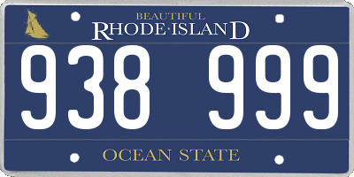 RI license plate 938999