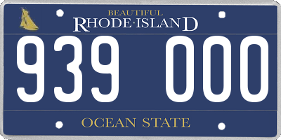 RI license plate 939000