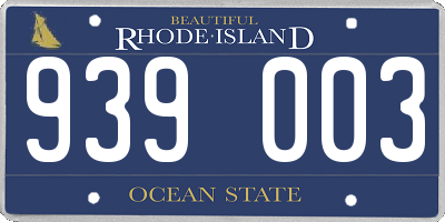 RI license plate 939003