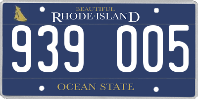 RI license plate 939005