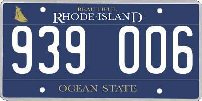 RI license plate 939006