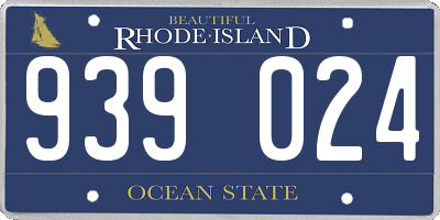 RI license plate 939024