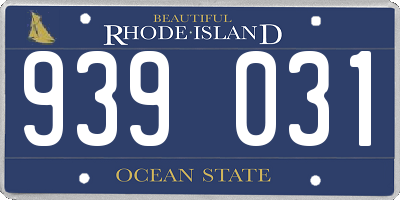 RI license plate 939031