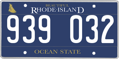 RI license plate 939032