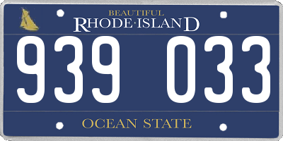 RI license plate 939033