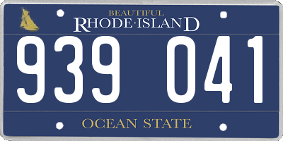 RI license plate 939041