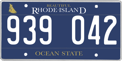 RI license plate 939042