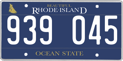 RI license plate 939045