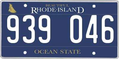 RI license plate 939046