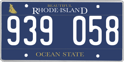 RI license plate 939058